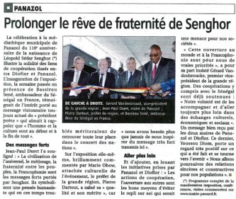 Le populaire 23 juin 2016 - inauguration senghor