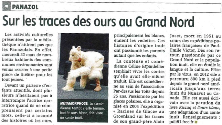 Le populaire 31 mars 2017 contes inuit