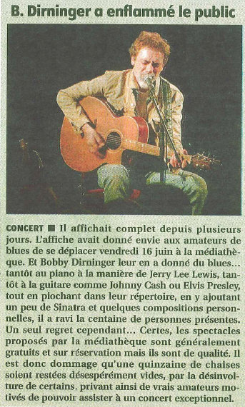 Le populaire 24 juin 2017 concert Bobby Dirninger
