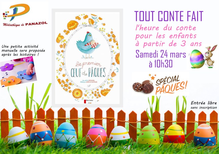 affiche heure du conte spécial pâques 2018