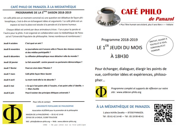 Programme café philo 2018-2019